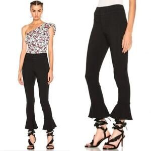 Isabel Marant Black Flared Women's Pants Bell Bottoms High Rise Size 40 US 8